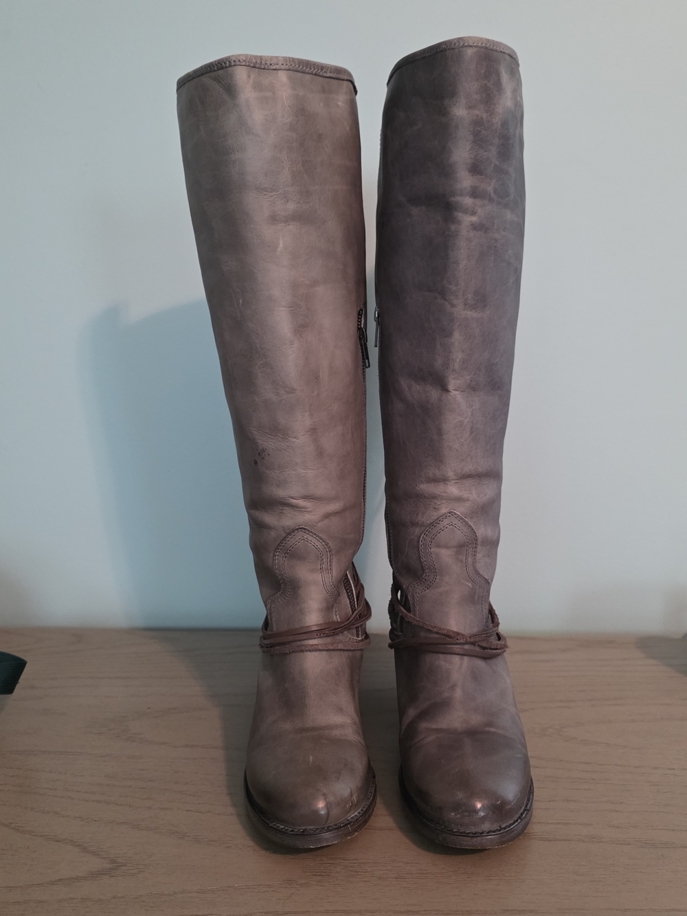 Freebird by Steven Coal Leather Boots in Stone